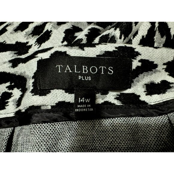 Talbots Plus Winter Leopard Ponte Knit A-Line Skirt Sz 14W Knee Length Stretch - Picture 4 of 5